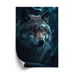 Poster Wolf Im Dunklen Wald