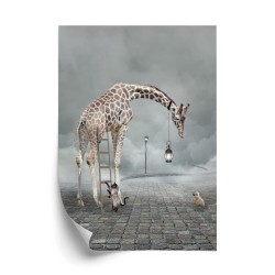 Poster Surreale Giraffenkatzenleiter Und Lampe