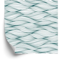 Tapete Retro Muster - Unregelmäßige Wellen Auf Weißem Hintergrund