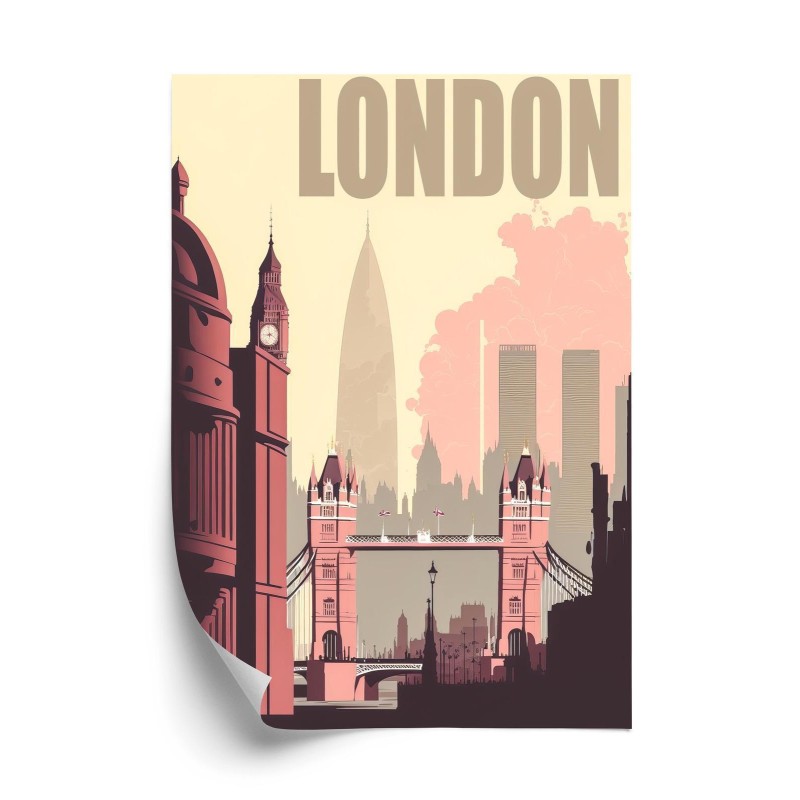 Poster Illustration Im Londoner Retro-Stil