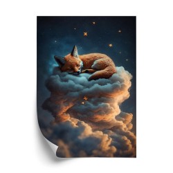 Poster Ein Fuchs  Der Auf Einer Wolke Schläft