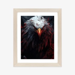 Poster Ein Adler Mit Roten Und Schwarzen Federn Und Bedrohlichem Blick