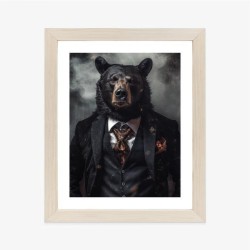 Poster Porträt Eines Bären In Einer Jacke