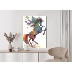 Poster Pferd Mit Regenbogenornamenten