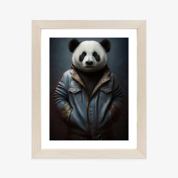 Poster Pandabär Trägt Eine Jeansjacke