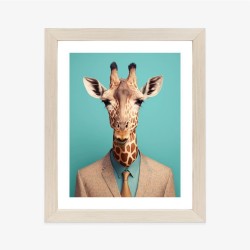 Poster Giraffe Mit Krawatte Und Jacke