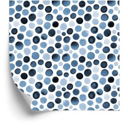 Tapete Blaue Punkte Mit Wasserfarben