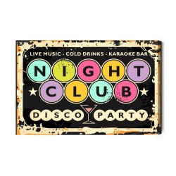 Leinwandbild Retro-Disco-Club-Inschriften