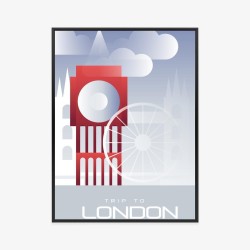 Poster Reise Nach London Rahmen Aluminium Farbe Schwarz
