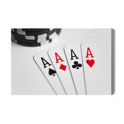 Leinwandbild Vier Asse  Um Poker Zu Spielen