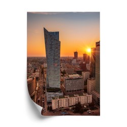 Poster Wolkenkratzer In Warschau Bei Sonnenuntergang