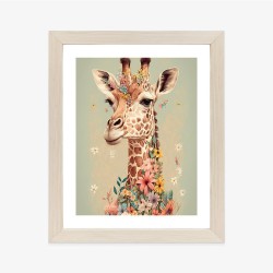 Poster Giraffe In Blumen
