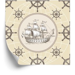 Tapete Segelschiff Auf Vintage-Globus-Hintergrund
