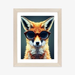 Poster Portrait Of A Fox Wearing Glasses As Animal