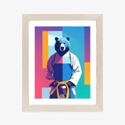 Poster Teddybär In Karate-Kleidung