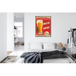 Poster Bierkrug Und Beschriftung Im Vintage-Stil Rahmen Aluminium Farbe Schwarz