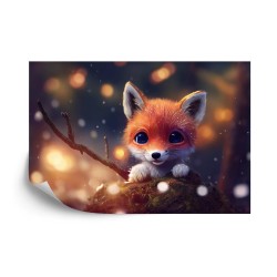 Fototapete Red Fox Cub In The Snow