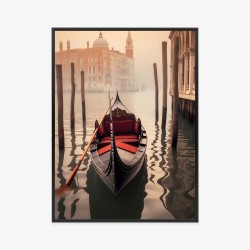 Poster Gondel Vor Dem Hintergrund Der Venezianischen Landschaft