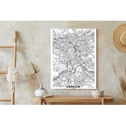 Poster Stadtplan Krakau  Reiseplakatdesign