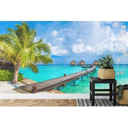 Fototapete Tropische Ferienhäuser Auf Den Malediven
