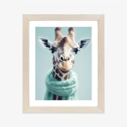 Poster Giraffe In Einem Seladon-Schal