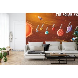 Fototapete Orangefarbenes Sonnensystem