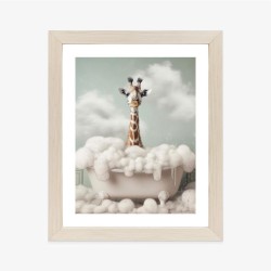 Poster Porträt Einer Giraffe In Einer Badewanne