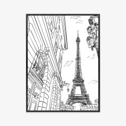 Poster Straßen Von Paris - Skizze