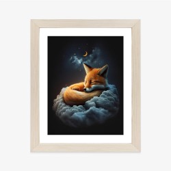 Poster Ein Schlafender Fuchs Auf Einer Wolke