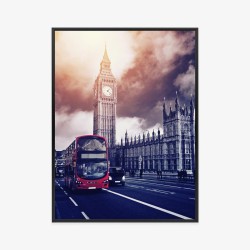 Poster Der Rote Bus Und Der Palace Of Westminster