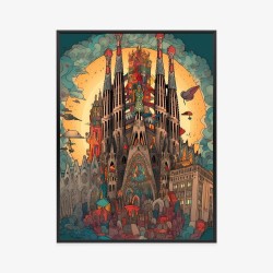 Poster Abstraktes Konzept Der Kirche Sagrada Familia