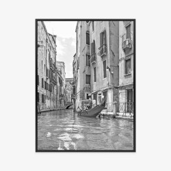 Poster Gondeln In Venedig Schwarz-Weiß-Ansicht
