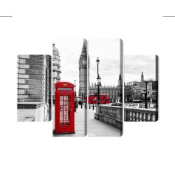 Mehrteiliges Bild Londoner Telefonzelle Und Big Ben