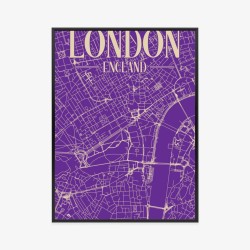 Poster Zentrales London Auf Der Lila Karte