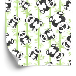 Tapete Lächelnde Pandabären Und Bambus