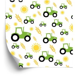 Tapete Traktoren Mit Getreide Und Sonnen