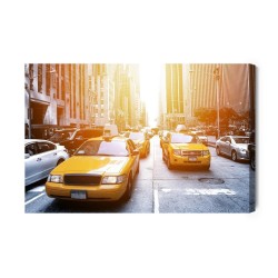 Leinwandbild New Yorker Taxis 3D