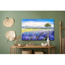 Leinwandbild Lavendelfeldmalerei