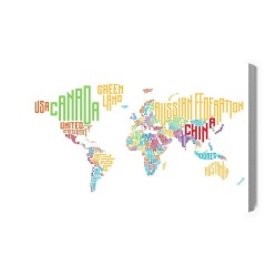 Leinwandbild Weltkarte - Untertitel
