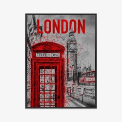 Poster Britische Telefonzelle Und Big Ben