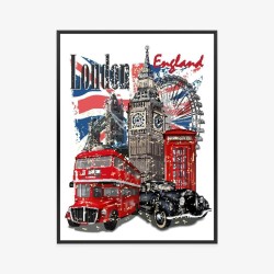 Poster London Und Berühmte Touristenattraktionen