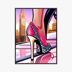 Poster Diamant-High-Heels Auf Den Straßen Von New York