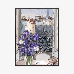 Poster Dächer Von Paris - Zeichnung