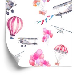 Tapete Luftballons Und Flugzeuge Im Himmel