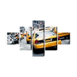 Mehrteiliges Bild Taxis Auf Den Straßen Von New York