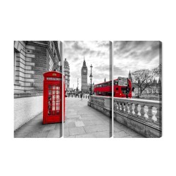 Mehrteiliges Bild Rote Telefonzelle In London Und Big Ben