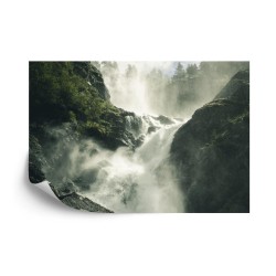 Fototapete A Flowing Waterfall In Norway